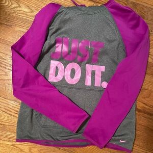 Nike Gray and Purple Hoodie